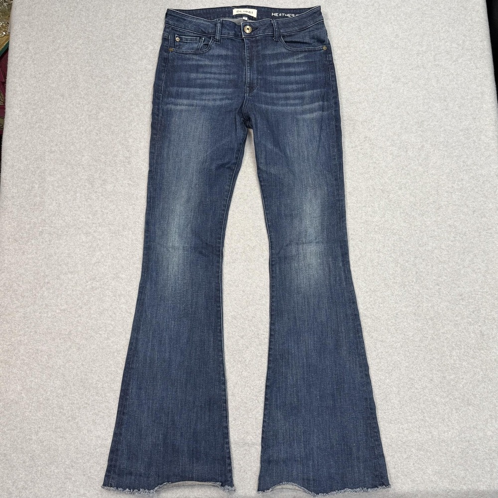 DL1961 Jeans‎ Womens 31 (32x35) High Rise Flare Heather Triton Dark Wash Blue